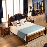 全实木黑胡桃木双人床婚床现代中式1.8米床美式床简约可定制特价