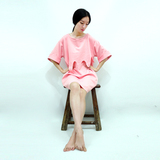 LISASH原创设计师品牌自制秋冬季款创意空气层粉色宽松上衣连衣裙