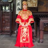 钰锦旗袍 秀禾服新娘结婚红色礼服敬酒服中式婚礼2015秋冬秀和服