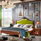 拉菲曼尼 美式床1.8米实木床 乡村复古深色床 简约欧式双人床