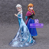 迪士尼冰雪奇缘 艾莎 安娜公主2款摆件公仔手办玩具生日礼物盒装