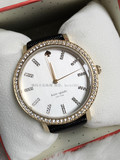 美国代购kate spade new york 1YRU0445黑色真皮水钻女士手表