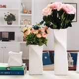 客厅陶瓷电视柜小花瓶摆件现代简约创意白色餐桌花插家居装饰品