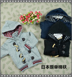 日本大牌外贸原单男童牛角扣棉服外套带帽保暖冬季新款超值加绒