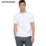 JackJones杰克琼斯纯棉几何印花打底短袖T恤男夏季C|216201070