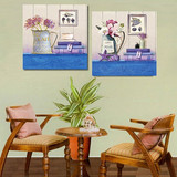 欧式现代客厅背景墙装饰画抽象地中海餐厅卧室壁画无框画艺术挂画