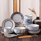 日式和风陶瓷餐具家用套装 和风创意韩式碗筷套装餐具中式碗盘子