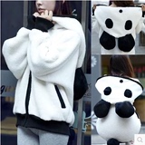 少女冬装外套可爱韩版小熊兔耳朵毛毛绒衣服中学生冬季卫衣外套潮