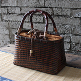 出口日本原单 竹编包 小手提包 茶道收纳包 和式风格 手工编织包