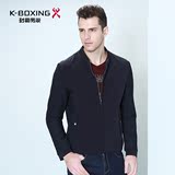 K-boxing/劲霸男装时尚拼接棒球领夹克 新款春秋男外套 FKDL1310