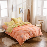 HRHM家纺磨毛全棉四件套 纯棉简约1.8米1.5m被套床单床上用品