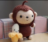 DIY手工毛线钩针编织猴子与香蕉可爱玩偶电子中文图解教程非成品