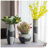 景德镇陶瓷器花瓶 现代家居装饰三件套 客厅饰品摆件富贵竹花器