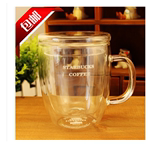 创意星巴克杯子 透明双层玻璃杯 超大容量茶杯 马克杯情侣咖啡杯
