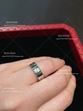 专柜正品Cartier男士18K白金LOVE宽版三钻卡地亚戒指B4032500