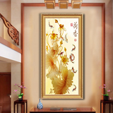 九鱼图 新中式装饰画玄关走廊过道挂画客厅卧室竖版壁画锦鲤图