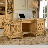 特价台式家用书桌美式欧式实木雕花办公桌学习写字台老板桌大班台