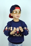 新款儿童卫衣男童卫衣加绒加厚长袖T恤外套外贸原单韩版潮大嘴猴