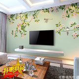 欧式复古墙纸壁纸客厅沙发卧室墙布电视背景手绘花鸟大型无缝壁画