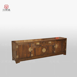 老榆木家具中式仿古纯实木电视柜一米八客厅地柜储物边柜窗台柜
