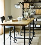 美式乡村工业LOFT风格简约实木家居餐桌工作台书桌吧台复古办公桌