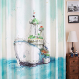 3D印花 地中海客厅卧室儿童房窗帘男孩女孩公主卡通遮光定制成品