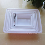 长方形白色收纳盒 无盖食品保鲜冰盘 零配件储物塑料小盒子 批发