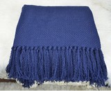 高档欧式中式美式现代风蓝色沙发搭床尾搭毯搭巾软装样板间饰品