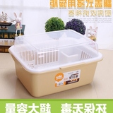 架碗筷收纳盒置物架塑料 大号厨房沥水碗架带盖碗柜碗碟架滴水 碗