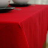 艾沫_红色_欧式纯色桌布布艺台布餐布 纯棉长方形酒店茶几布定做