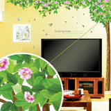 清新田园绿叶大树墙贴卧室大型温馨客厅电视沙发背景墙壁贴纸贴画