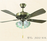 JS212铁叶吊扇灯/客厅餐厅电风扇灯/42寸52寸/吸顶美式/带灯吊扇
