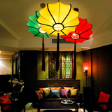 2016走廊阳台装饰古典灯笼中式布艺创意餐厅灯具茶楼饭厅3个吊灯