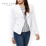 NEW LOOK春季新款女装ol通勤大翻领时尚白色西装外套|362534310