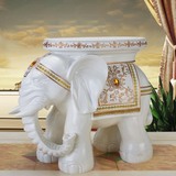件包邮白色欧式换鞋凳大象凳子创意仿实木泰国大象招财风水中式摆