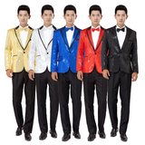 新款亮片西服套装韩版修身西装舞台演出服男士礼服歌手主持人服装