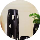 现代简约欧式镂空陶瓷花瓶 客厅餐桌电视柜摆设软装家居饰品花器