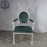 环保儿童可爱实木定制家具 客厅实木单椅兔子椅欧式简约餐椅