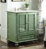 特价浴室柜做旧中式浴柜美式田园乡村欧式地中海橡木洗脸盆组合柜