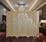 可定制长荣手绘折屏漆画屏风隔断中式欧式现代玄关酒店抽象菩提树