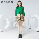 CCDD2016春装专柜正品新款女装圆领小香风短外套气质H版型上衣