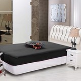 纯黑色白色床笠单件床罩1.2 1.5 1.8米床磨毛防滑床垫保护套 床套