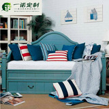 一诺实木家具定制 美式全实木沙发床推拉多功能单双人1.8米沙发床