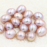 天然珍珠吊坠半成品裸珠批发 半孔珠紫色 9-10mm近无暇强光水滴形