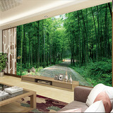大型壁画3D立体田园电视背景墙客厅竹林山水壁纸卧室竹子墙纸