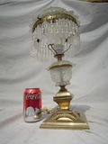 其它古玩杂文革古董老式西洋款老式台灯 玻璃罩铜质小台灯老台灯