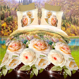 韩式春夏秋冬四件套 床上用品花卉4件套床单被套三件套3d四件套