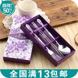 学生可爱创意礼品不锈钢筷子盒叉子筷子勺子套装便携式餐具三件套