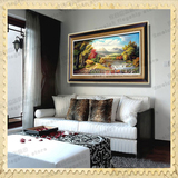 欧式古典风景 客厅装饰 酒店大堂别墅 沙发墙背景配画 手绘油画