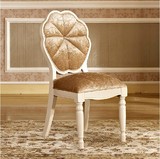 欧式复古实木餐椅时尚餐厅椅子靠背简约家用木头椅子